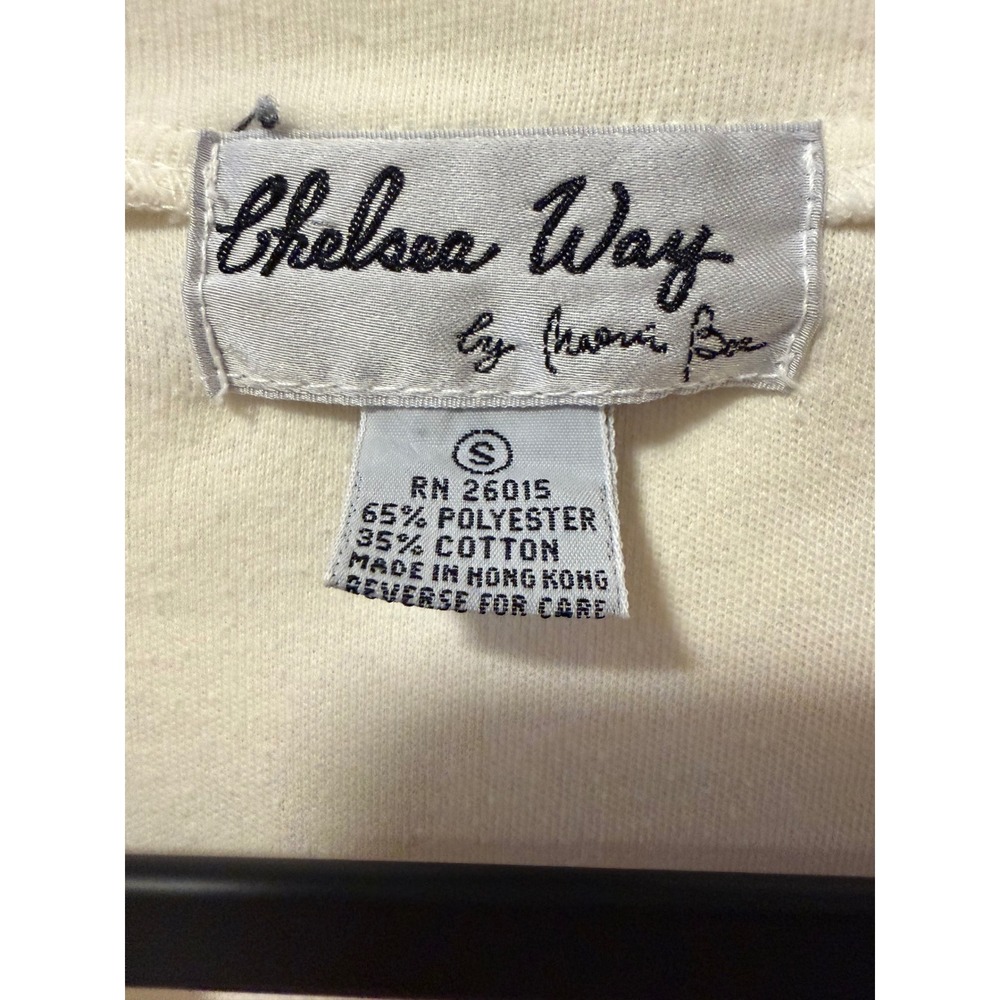 Vintage 90s Chelsea Way Naomi Bee Top S Beaded Starburst Pop Art Hong Kong - Picture 8 of 8